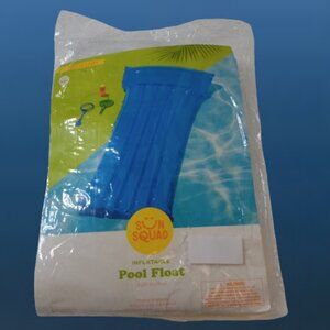 Sun Squad Inflatable Pool Lounge Float with Built In Pillow 5' 7 1/2" Aqua Blue